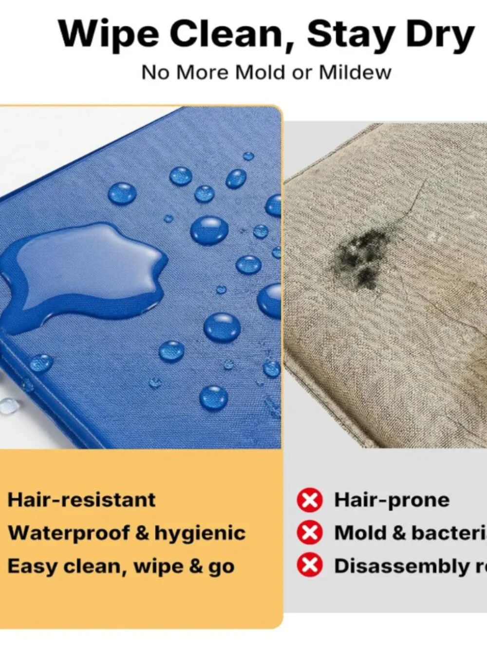 Veehoo Waterproof Dog Crate Pad for Small Medium Dogs, Dog Kennel Pad Outdoor